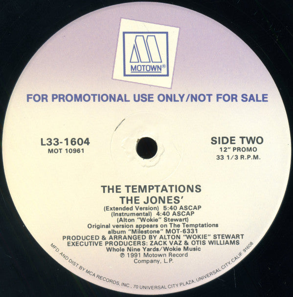 The Temptations : The Jones' (12", Promo)