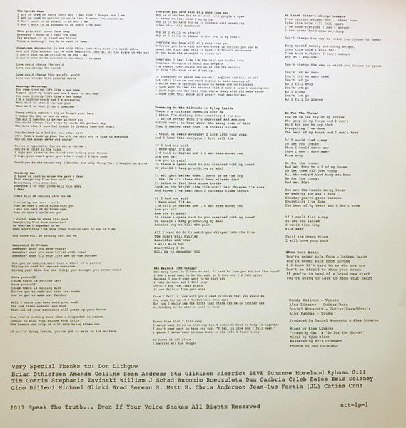 Speak The Truth...Even If Your Voice Shakes : Everyone You Love Will Slip Away From You (LP, Album, Ltd, Blu)