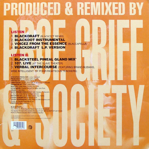 The X Minista Professor Griff* : Blackdraft (12", Promo)