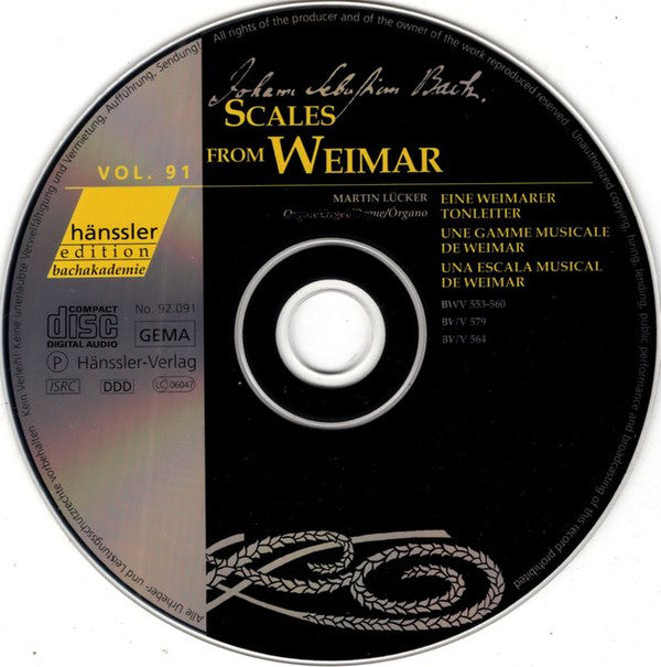 Martin Lücker, Johann Sebastian Bach : Scales From Weimar (CD, Album)