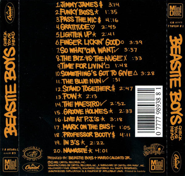 Beastie Boys : Check Your Head (MD, Album)