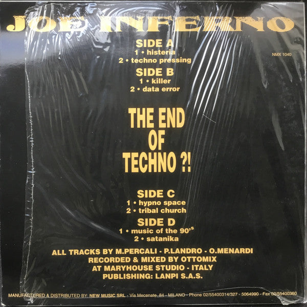Joe Inferno : The End Of Techno ?! (2x12", Album, Ltd)