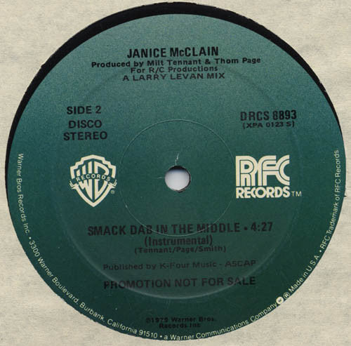 Janice McClain : Smack Dab In The Middle (12", Promo)