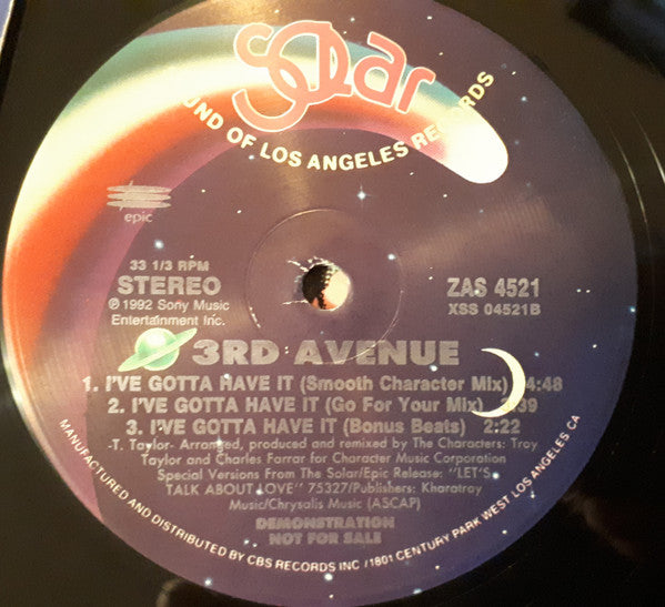 3rd Avenue (5) : I've Gotta Have It (12", Promo)
