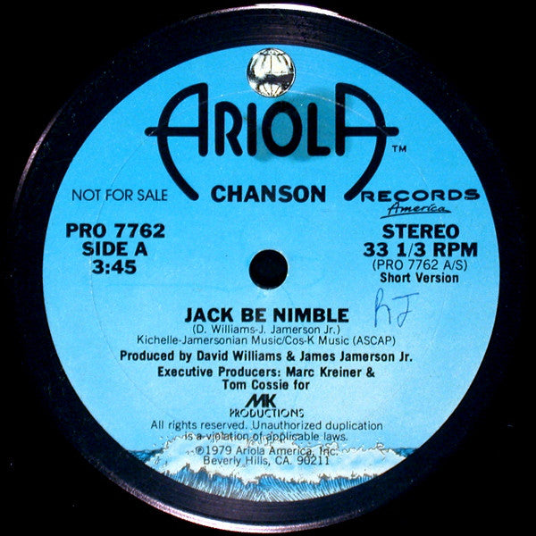 Chanson : Jack Be Nimble (12", Promo)