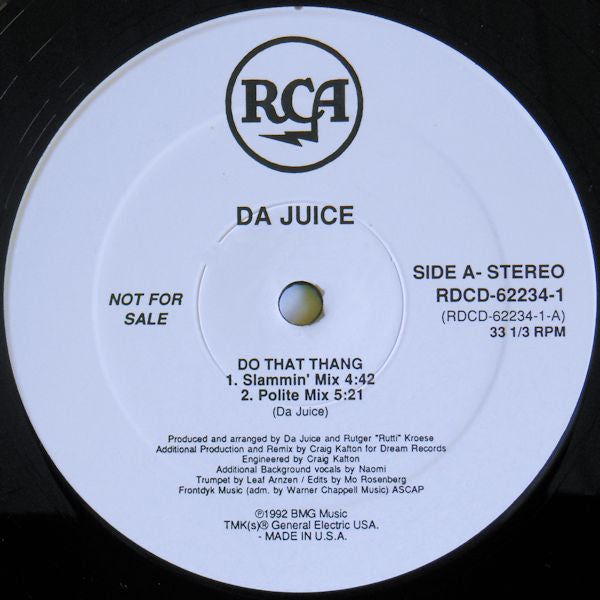 Da Juice : Do That Thang (12", Promo)