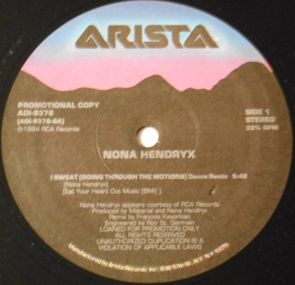 Nona Hendryx : I Sweat (Going Through The Motions) (12", Maxi, Promo)