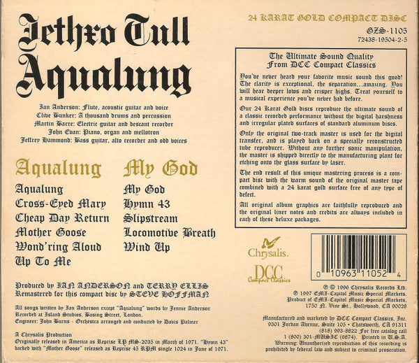Jethro Tull : Aqualung (CD, Album, RE, RM, 24K)