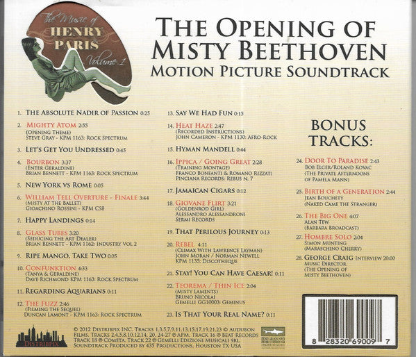 Various : The Opening Of Misty Beethoven Motion Picture Soundtrack (CD, Album, Dlx)