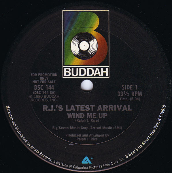 R.J.'s Latest Arrival : Wind Me Up (12", Promo)
