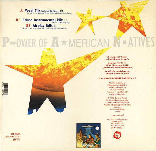 Dance 2 Trance : P→ower Of A★merican N▪atives (12")