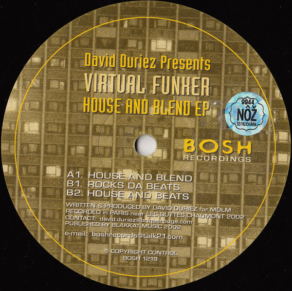 David Duriez Presents Virtual Funker : House And Blend EP (12", EP)