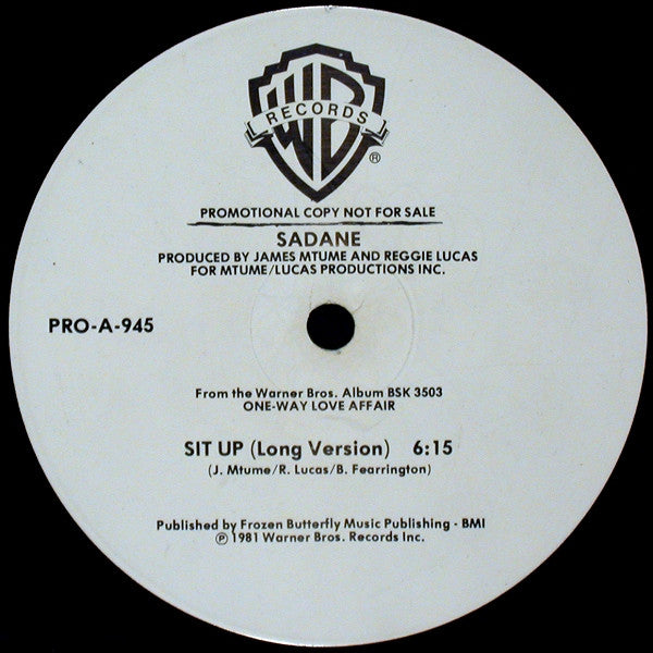 Marc Sadane / Mammatapee : Sit Up (Long Version) / Monster Fun (12", Promo)