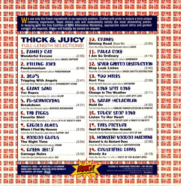 Various : Super Snax II (Free Fall '94 Menu) (CD, Comp, Promo, Car)