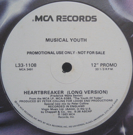 Musical Youth : Heartbreaker (12", Promo, Glo)