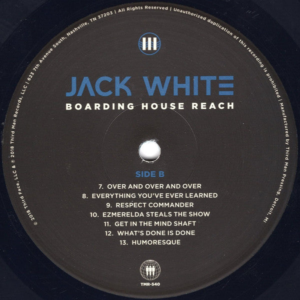 Jack White (2) : Boarding House Reach (LP, Album, Ltd, Blu + 7", Blu)