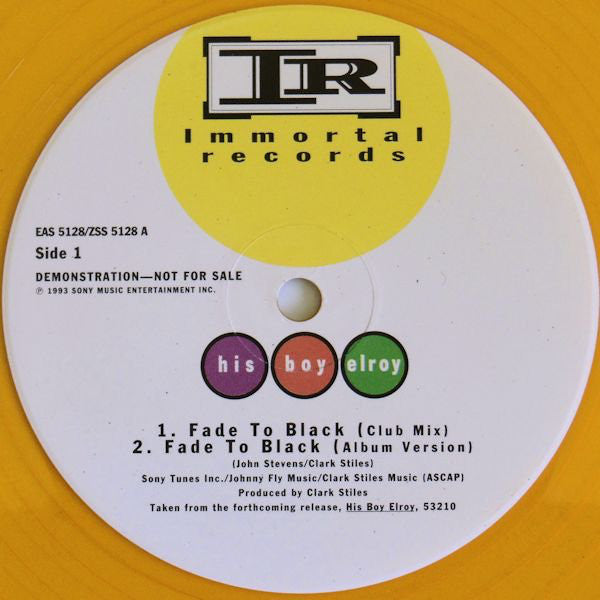 His Boy Elroy (2) : Fade To Black (12", Promo, Yel)