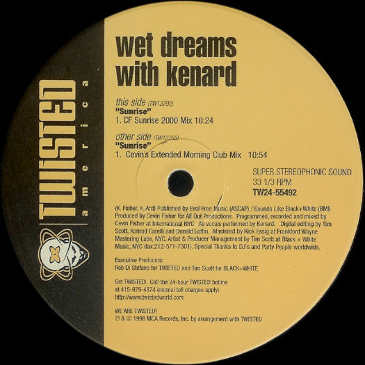 Wet Dreams With Kenard : Sunrise (2x12")