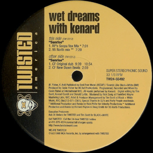Wet Dreams With Kenard : Sunrise (2x12")