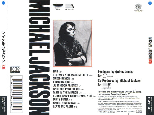 Michael Jackson : Bad (CD, Album, RE, RM, Blu)