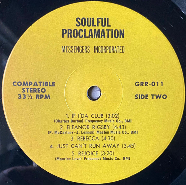 Messengers Incorporated : Soulful Proclamation (LP, Album, RSD, Ltd, RM)