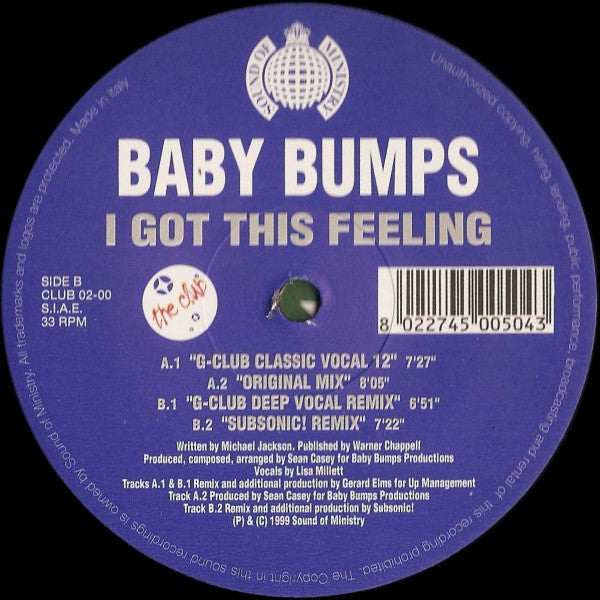 Baby Bumps : I Got This Feeling (12")