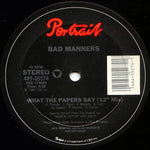 Bad Manners : What The Papers Say (12")