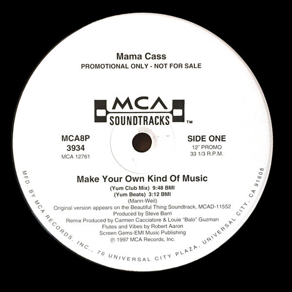 Mama Cass* : Make Your Own Kind Of Music (12", Promo)