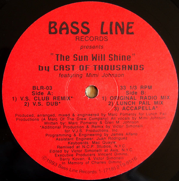 Cast Of Thousands Featuring Mimi Johnson : The Sun Will Shine (12")