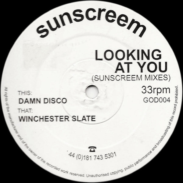Sunscreem : Looking At You (Sunscreem Mixes) (12")