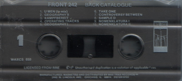 Front 242 : Back Catalogue (Cass, Comp, Pla)