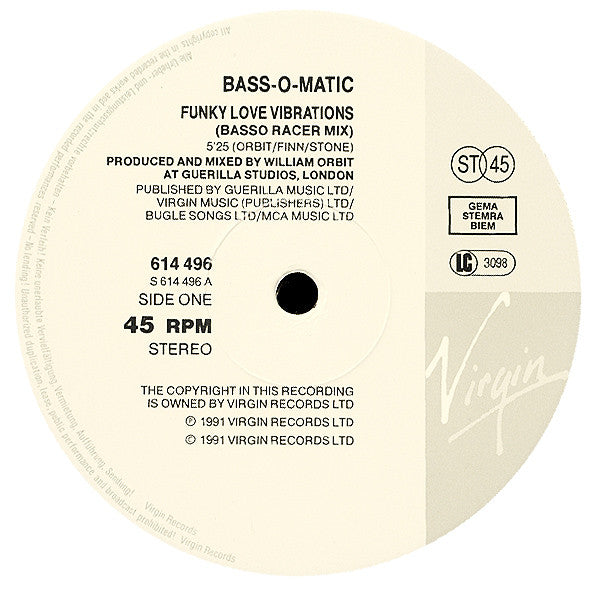 Bass-O-Matic* : Funky Love Vibrations (12")