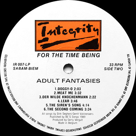 Adult Fantasies : For The Time Being (LP, Album)