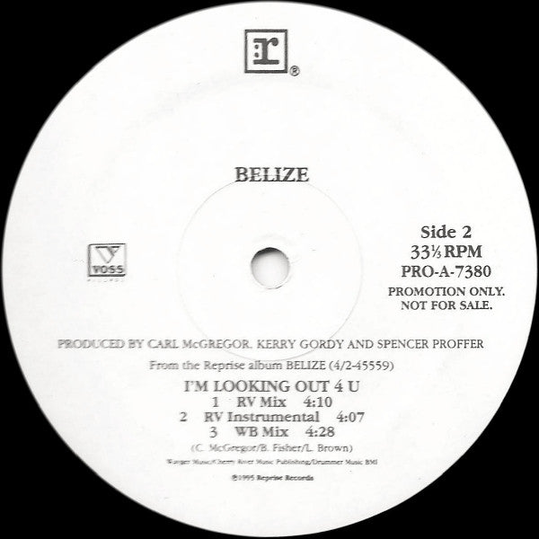 Belize : I'm Looking Out 4 U (12", Promo)
