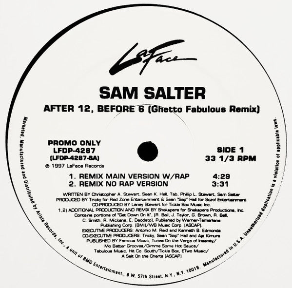 Sam Salter : After 12, Before 6 (Ghetto Fabulous Remix) (12", Promo)