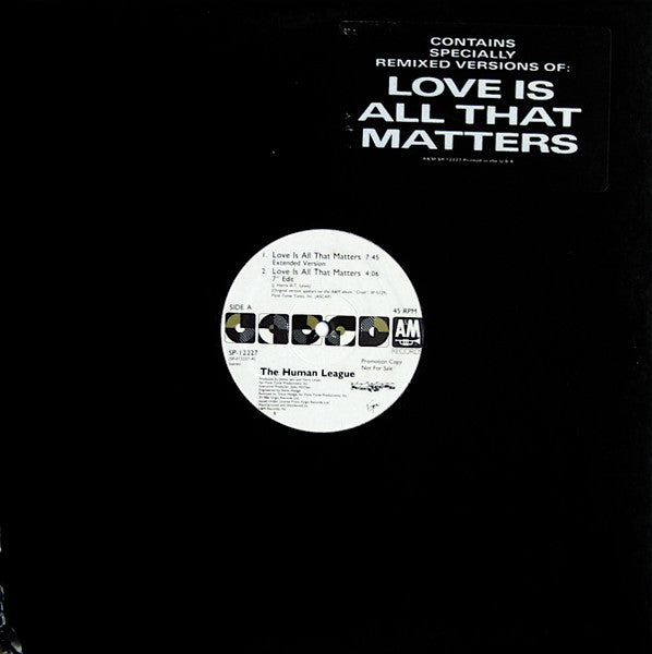 The Human League : Love Is All That Matters (12", Single, Promo, EMW)