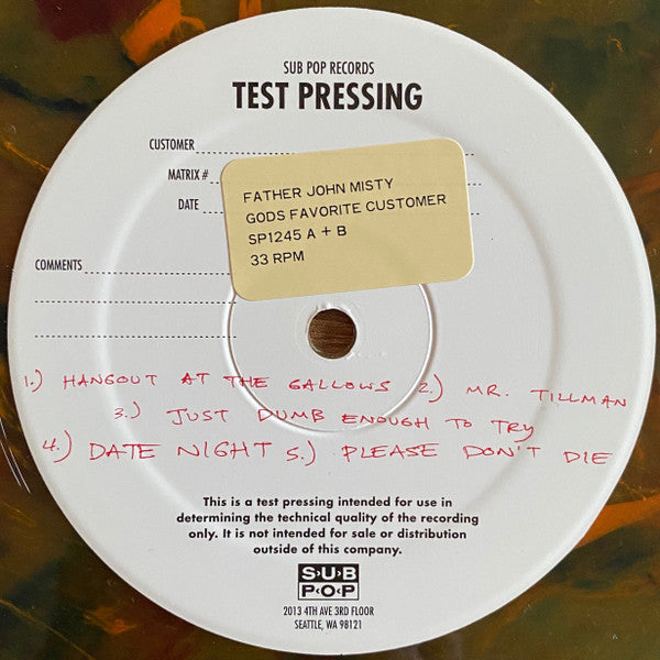 Father John Misty : God's Favorite Customer (LP, Album, Club, Ltd, Ora)