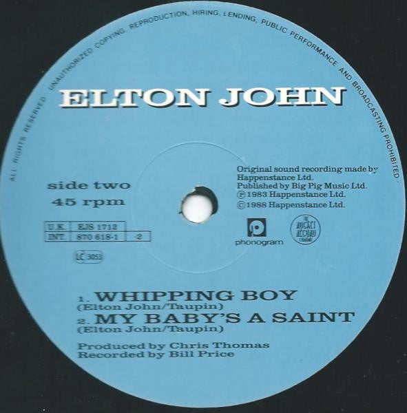Elton John : Town Of Plenty (12", Single)