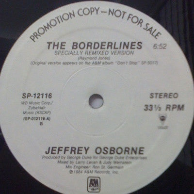 Jeffrey Osborne : The Borderlines (12", Promo)