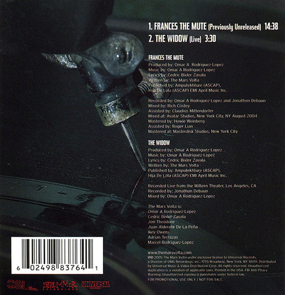 The Mars Volta : Frances The Mute (CD, Single, Promo)