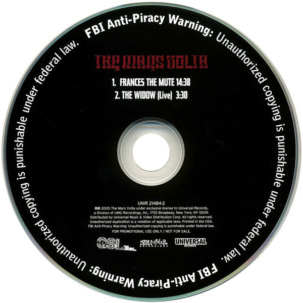 The Mars Volta : Frances The Mute (CD, Single, Promo)