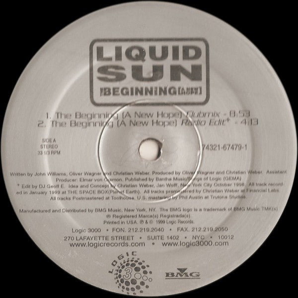 Liquid Sun : The Beginning (A New Hope) (12", Promo)