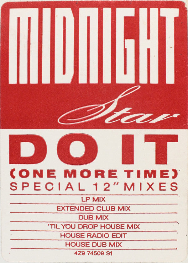 Midnight Star : Do It (One More Time) (12")