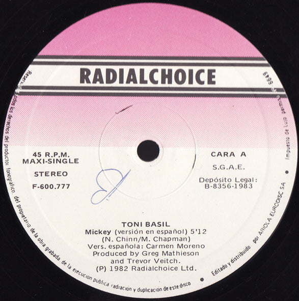 Toni Basil : Mickey (12", Single)