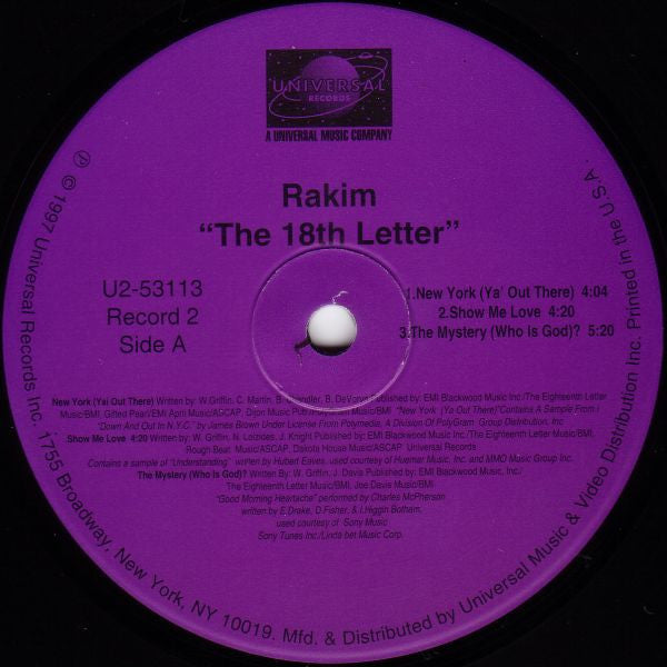 Rakim : The 18th Letter (2xLP, Album)