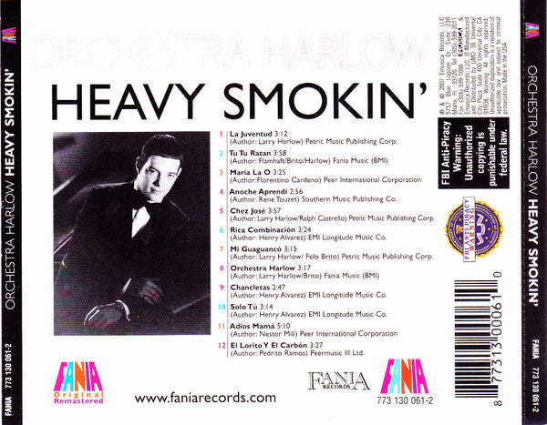 Orchestra Harlow : Heavy Smokin' (CD, Album, RE, RM)