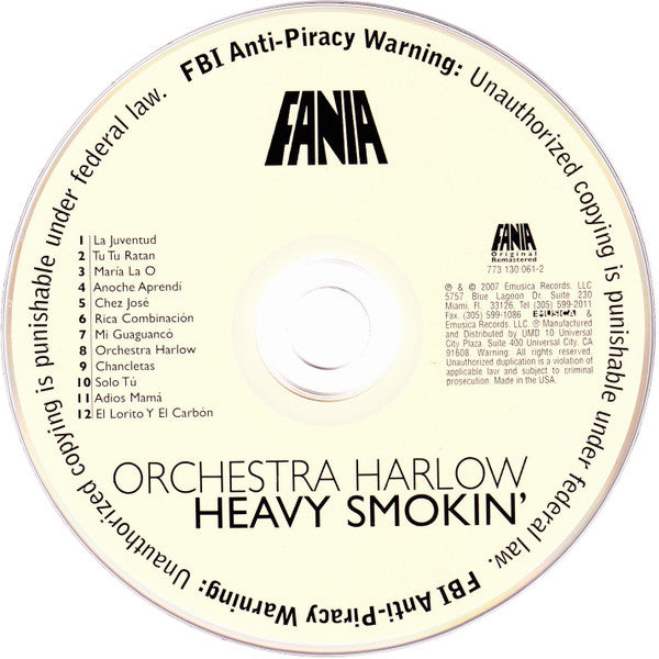 Orchestra Harlow : Heavy Smokin' (CD, Album, RE, RM)