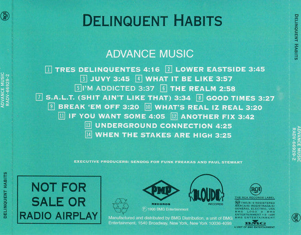 Delinquent Habits : Delinquent Habits (CD, Advance, Album, Promo)