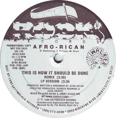 Afro-Rican : This Is How It Should Be Done (12", Promo)