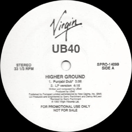 UB40 : Higher Ground (12", Promo)